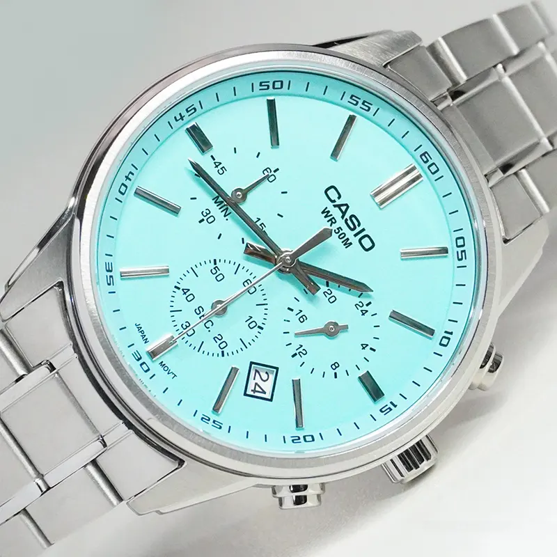 Casio Tiffany Quartz Blue Dial Men's Watch-  MTP-E515D-2A2V